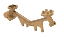 Bronze alloy non-sparking angled drum bung nut wrench for flammable environments