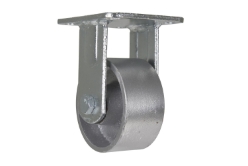 Cast iron steel rigid caster 4 inch diameter 2 inch width 1102 lb capacity zinc plated