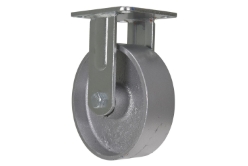 Cast iron steel rigid caster 6 inch diameter 2 inch width 1543 lb capacity zinc plated