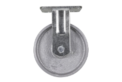 Cast iron steel rigid caster 6 inch diameter 2 inch width 1543 lb capacity zinc plated