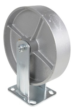 Cast iron steel rigid caster 8 inch diameter 2 inch width 1760 lb capacity zinc plated