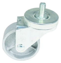 Cast iron stem swivel caster 3 inch diameter 1 inch width 350 lb capacity threaded stem