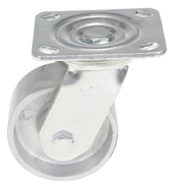 Cast iron steel swivel caster 4 inch diameter 2 inch width 1102 lb capacity zinc plated