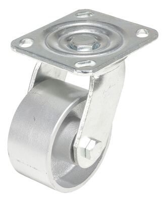 Cast iron swivel caster 4 inch diameter 2 inch width 700 lb capacity with zerk fitting