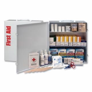 Class B first aid kit 3 shelf metal cabinet wall mount for industrial shop OSHA compliance