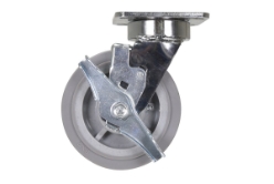 Duratek thermoplastic rubber swivel brake caster 6 inch diameter 2 inch width 600 lb