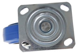 Elastic rubber swivel caster 6 inch diameter 2 inch width 770 lb capacity blue comfort plus
