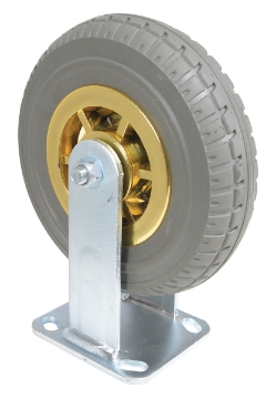 Flat-free rigid caster 8 inch diameter 2 inch width 661 lb capacity dark gray