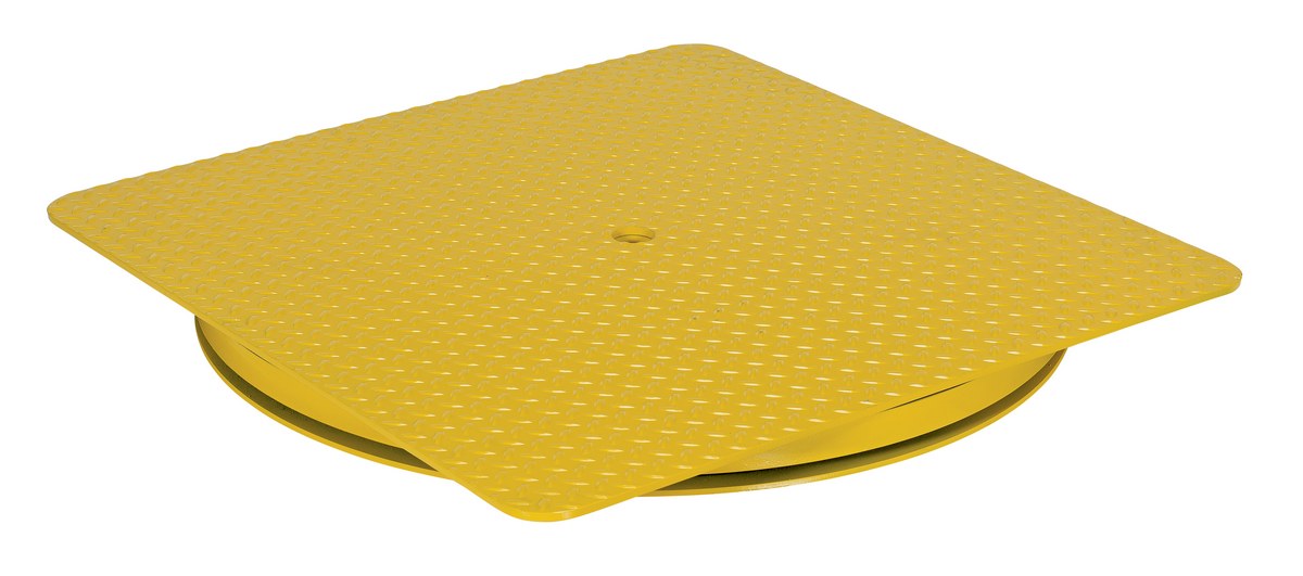 Heavy duty square king pin carousel 36 x 36 inch 4000 lb capacity yellow diamond tread