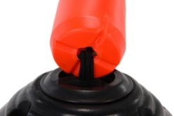 Plastic bollard 31.5 inch height fluorescent orange with reflective tape spring loaded base