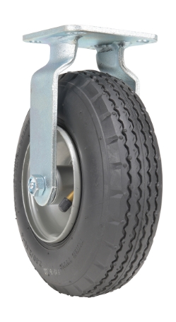 Pneumatic rigid caster 8 inch diameter 3 inch width 250 lb capacity black gray