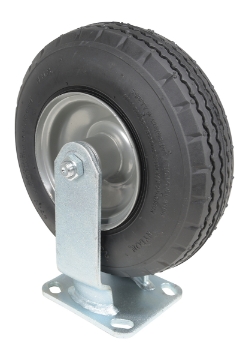 Pneumatic rigid caster 8 inch diameter 3 inch width 250 lb capacity black gray