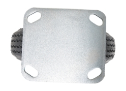 Pneumatic rigid caster 8 inch diameter 3 inch width 250 lb capacity black gray