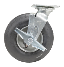 Pneumatic swivel with brake caster 8 inch diameter 3 inch width 250 lb capacity