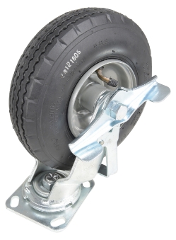 Pneumatic swivel with brake caster 8 inch diameter 3 inch width 250 lb capacity