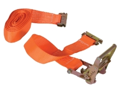 Polyester Ratcheting Cargo Strap with E-Clip 16 Ft. Working Length 1,200 Lb. Working Load Orange