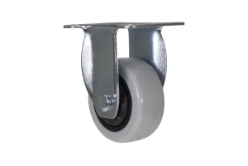 Polypropylene rigid caster 3-inch diameter 1-inch width 176 lb capacity with zinc-plated yoke
