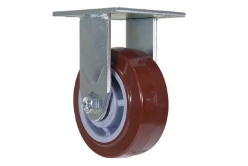 Polyurethane rigid caster 5 inch 2 inch width 700 lb capacity non-marking maroon gray