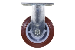 Polyurethane rigid caster 5 inch 2 inch width 700 lb capacity non-marking maroon gray
