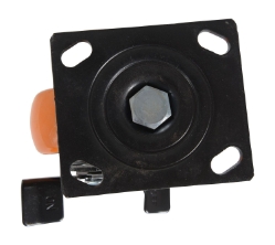 Polyurethane swivel caster with brake 4 inch 2 inch 551 lb non-marking zinc plated