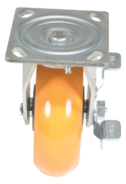 Polyurethane swivel caster with brake 6 inch 2 inch 1250 lb capacity non-marking