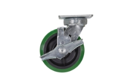 Polyurethane swivel brake caster with hub 6 inch 2 inch 900 lb capacity