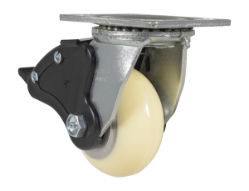 Polyurethane total brake swivel caster 4 inch 2 inch 900 lb capacity non-marking