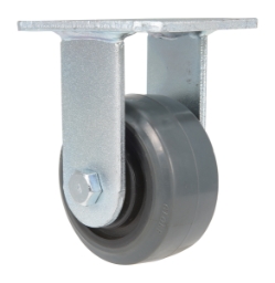 Rubber rigid caster 4 inch diameter 2 inch width 551 lb capacity dark gray non-marking