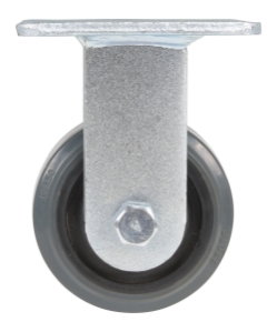 Rubber rigid caster 4 inch diameter 2 inch width 551 lb capacity dark gray non-marking