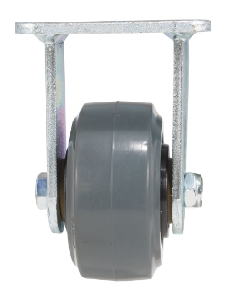 Rubber rigid caster 4 inch diameter 2 inch width 551 lb capacity dark gray non-marking