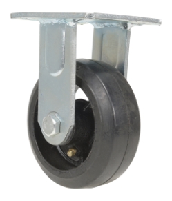 Rubber rigid caster 5 inch diameter 2 inch width 440 lb capacity aluminum core