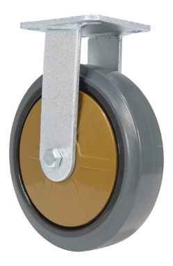Rubber rigid caster 8 inch diameter 2 inch width 881 lb capacity dark gray non-marking