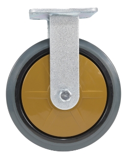 Rubber rigid caster 8 inch diameter 2 inch width 881 lb capacity dark gray non-marking