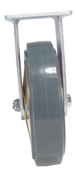 Rubber rigid caster 8 inch diameter 2 inch width 881 lb capacity dark gray non-marking