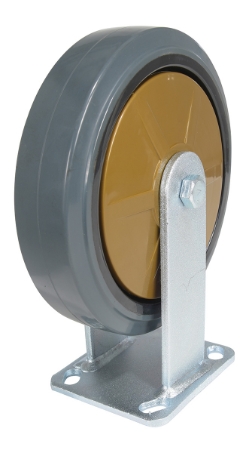 Rubber rigid caster 8 inch diameter 2 inch width 881 lb capacity dark gray non-marking