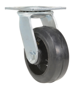 Rubber swivel caster 5 inch diameter 2 inch width 440 lb capacity aluminum core