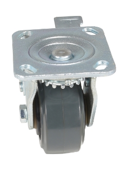 Rubber swivel with total brake caster 4 inch diameter 2 inch width 551 lb capacity
