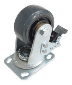 Rubber swivel with total brake caster 4 inch diameter 2 inch width 551 lb capacity
