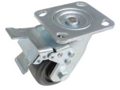 Rubber swivel with total brake caster 4 inch diameter 2 inch width 551 lb capacity
