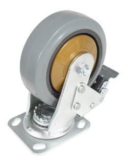 Rubber swivel with total brake caster 6 inch diameter 2 inch width 771 lb capacity