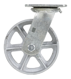 Semi steel swivel caster 6 inch x 2 inch 1200 lb capacity with zerk fitting