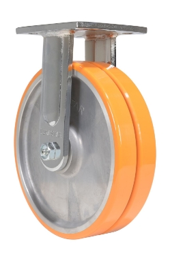 Sirius polyurethane dual rigid caster 8 inch 2 inch 2000 lb capacity non-marking