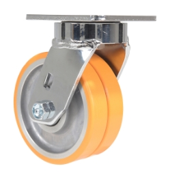 Sirius polyurethane dual swivel caster 4 inch 2 inch 1000 lb capacity non-marking