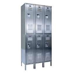 Stainless Steel Lockers 3 Columns with 2 Rows 36 In. x 18 In. x 78 In. 