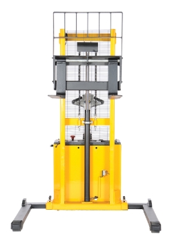 Steel Adjustable Powered Lift Stacker 62 In. Raised Height 2,000 Lb. Capacity