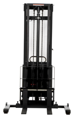 Steel Adjustable Stacker with Powered Lift 137 In. Raised Height 2,000 Lb. Capacity