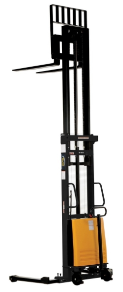 Steel Adjustable Stacker with Powered Lift 137 In. Raised Height 2,000 Lb. Capacity