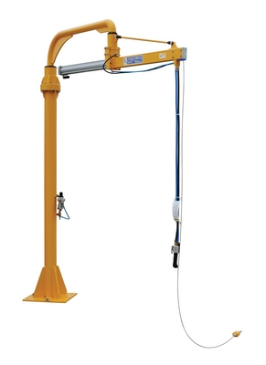 Steel Air Balance Jib Lifter Floor Mounted Maximum Arm Length 92 In. 250 Lb. Capacity