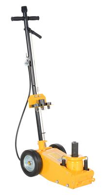 Steel air powered fork truck jack 8.5 to 18.25 inch lift height 44000 lb capacity