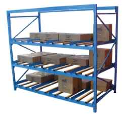 Steel Carton Flow Rack 4 Ft. Length 3 Level 1,000 Lb. Capacity